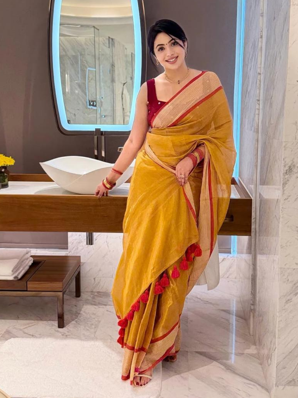 Soft Tissue with Mul Cotton Saree