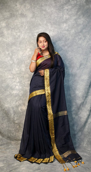 Exclusive Black Border Pure Cotton Saree