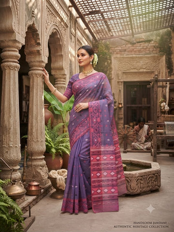Purple Rose BD Dhakai Soft Jamdani Saree