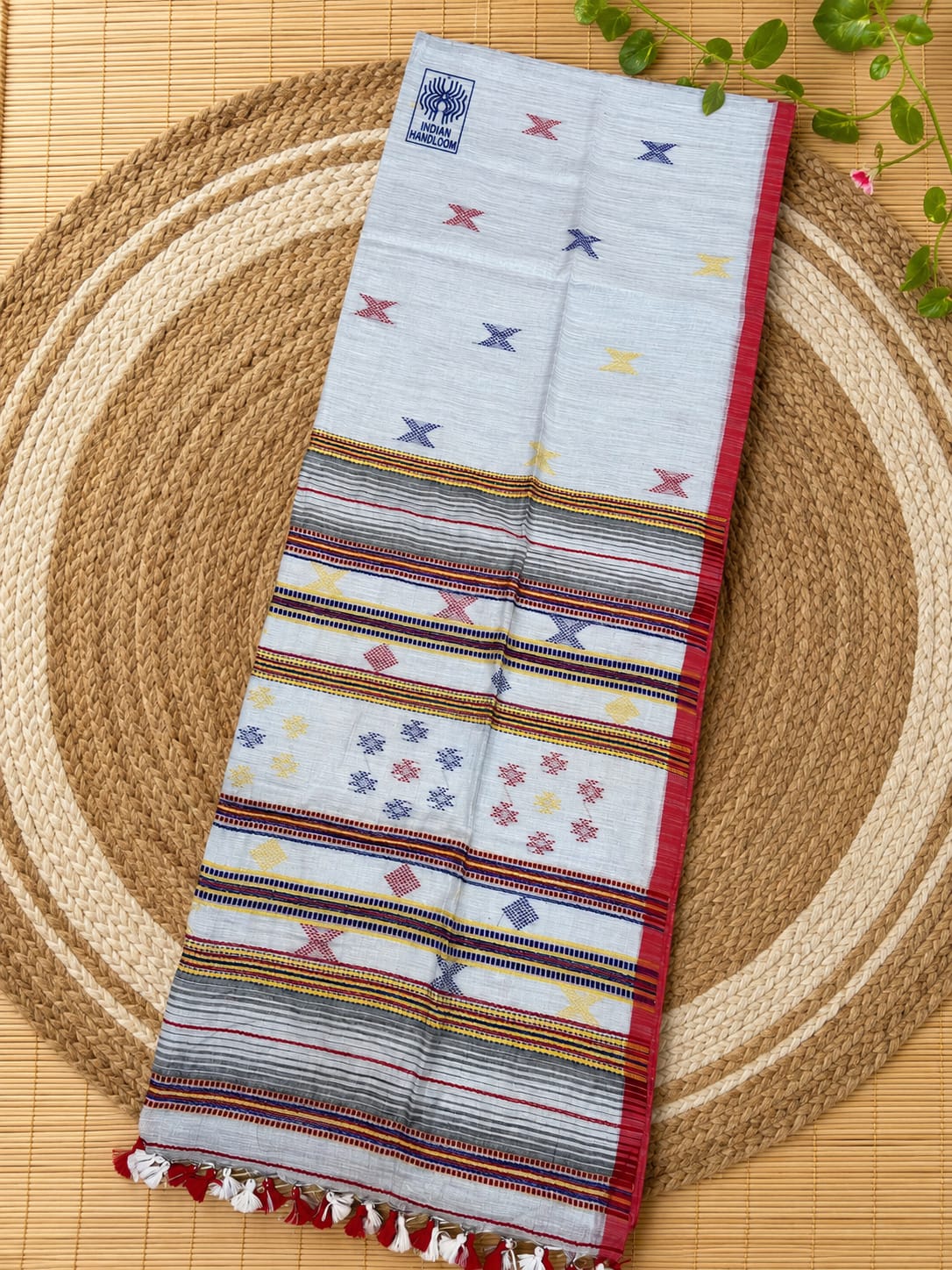 Handloom Bhujodi Jamdani Saree&nbsp;