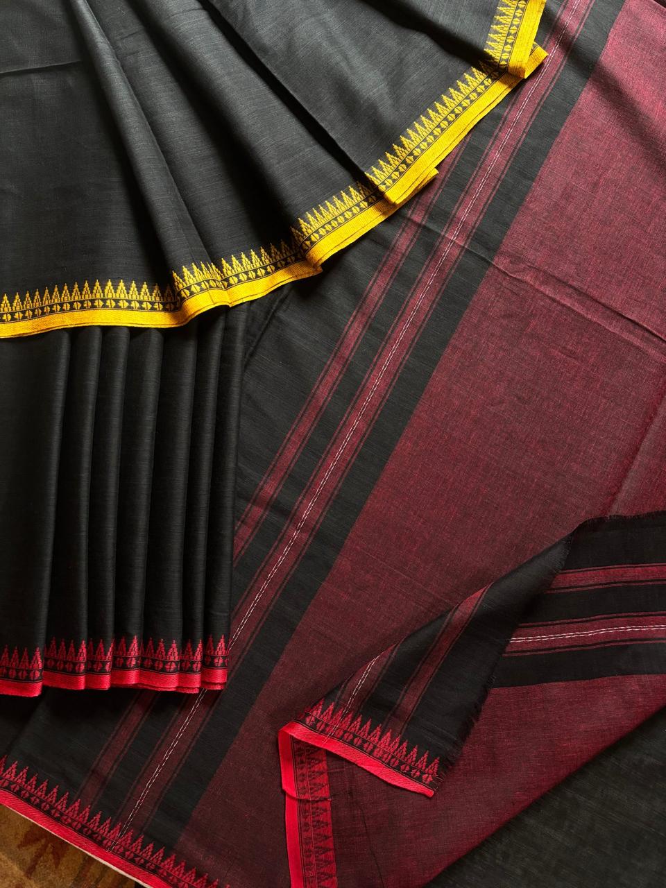 Premium Black Mul Cotton Saree